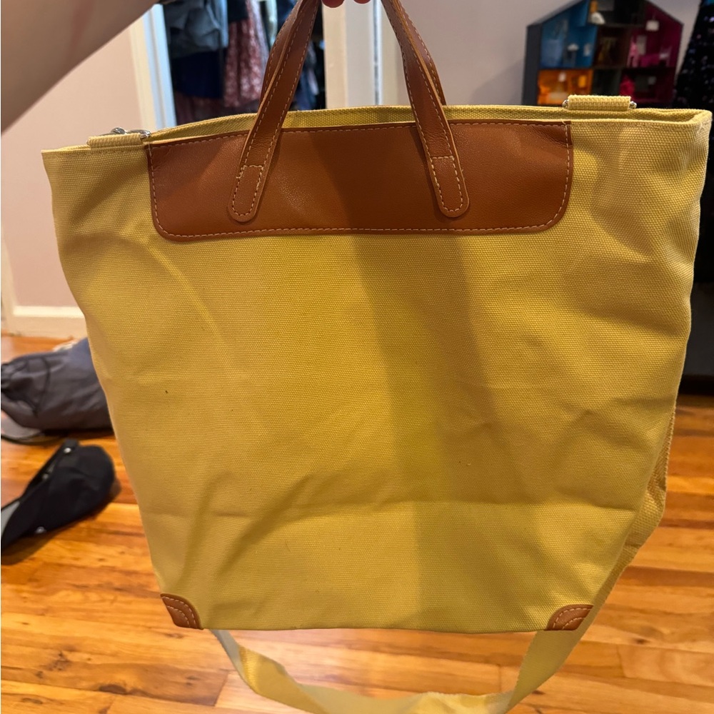 Yellow and Brown canvas tote bag!